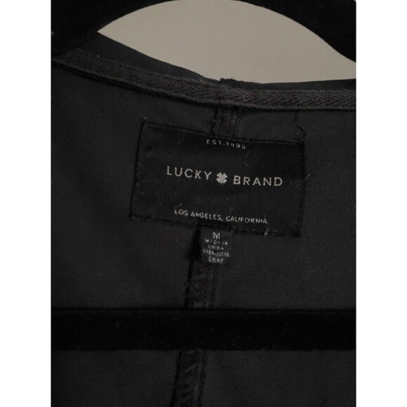 Lucky Brand Black Lyocell Utility Jacket Stretch Medium Fall Spring Womens Coat - Picture 2 of 10